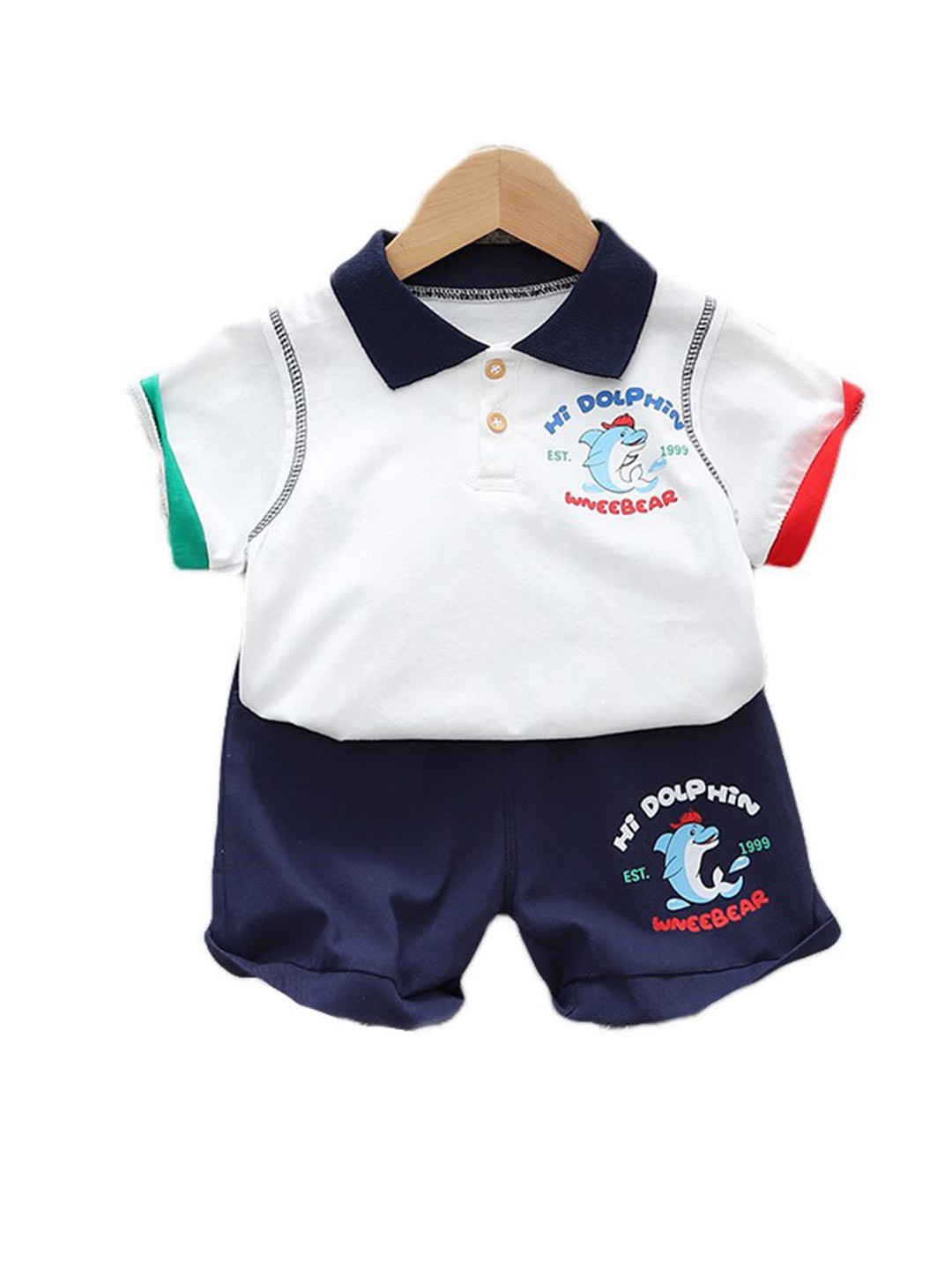 StyleCast Kids White Graphic Printed Pure Cotton T-shirt with Shorts