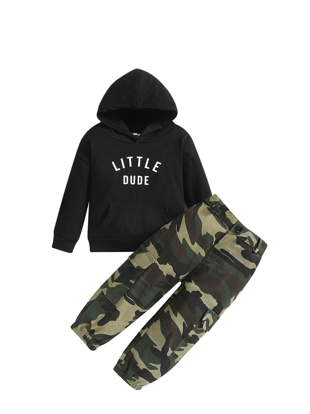 StyleCast Boys Green Camouflage Printed Coat With Trousers