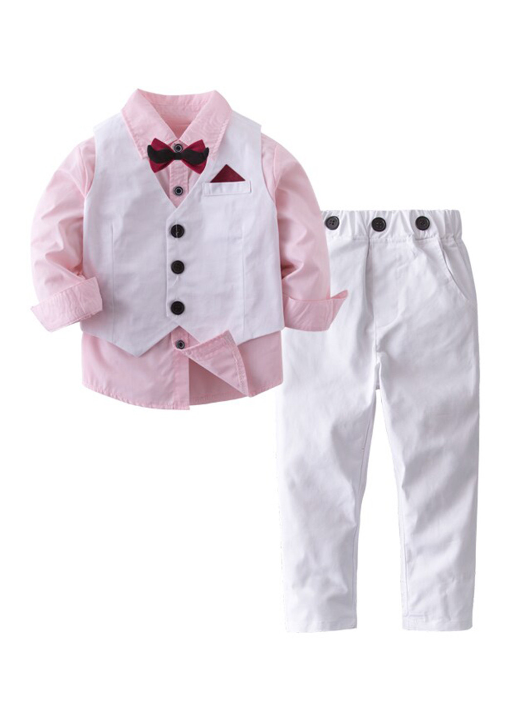 StyleCast Boys Pink & White 3 Piece Suit