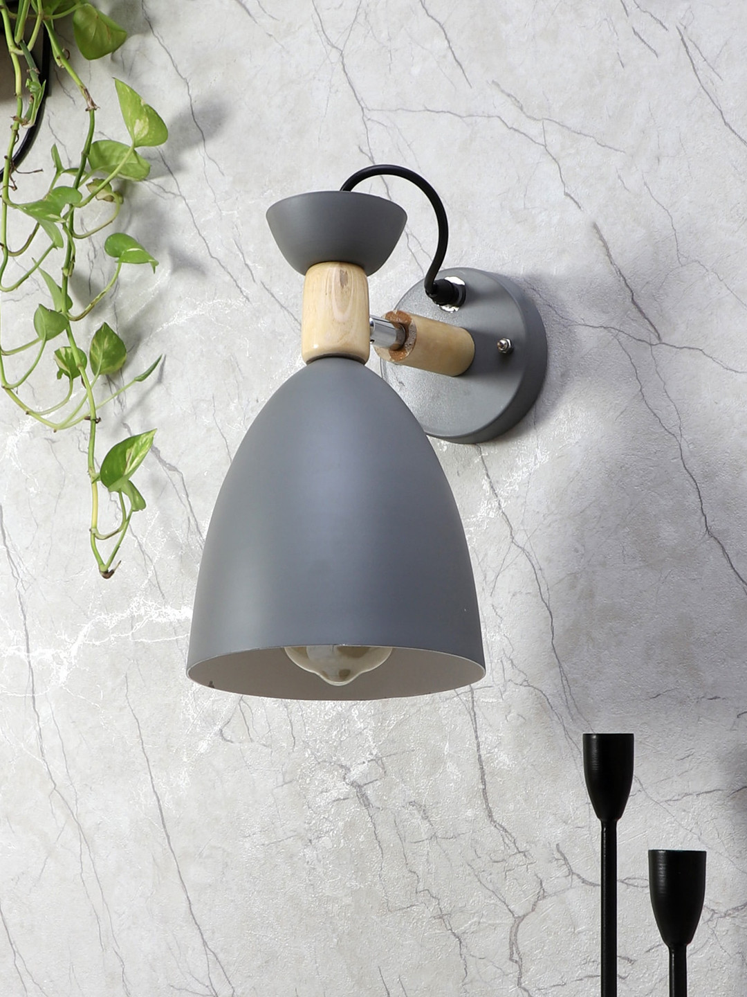 MFD HOME FURNISHING Grey Contemporary Hanging Wall Lamp