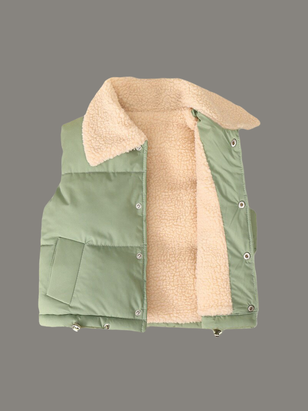 StyleCast Kids Green & Cream Shirt Collar Slim Fit Waistcoat