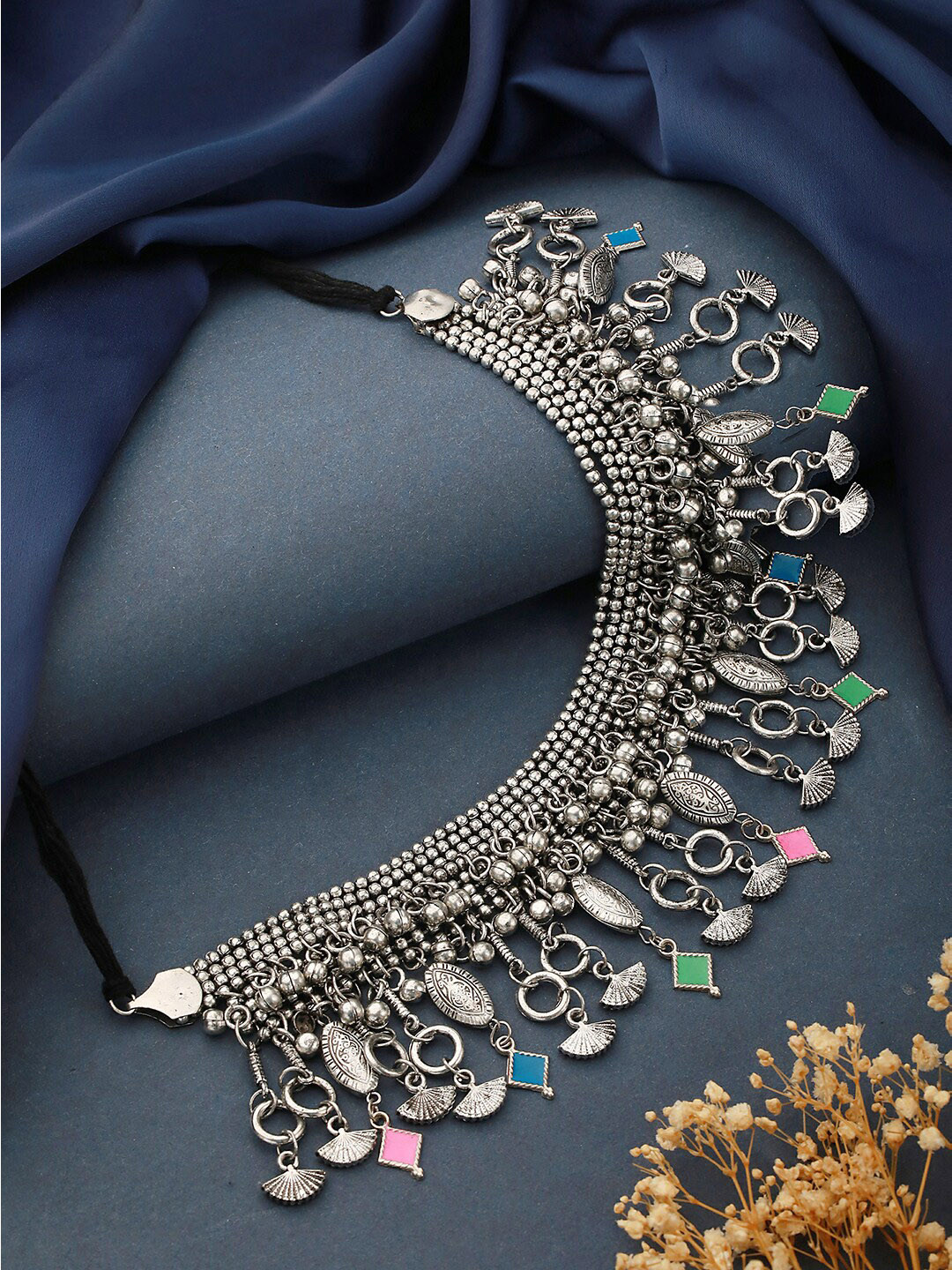 Jazz and Sizzle Silver-Plated Choker Necklace