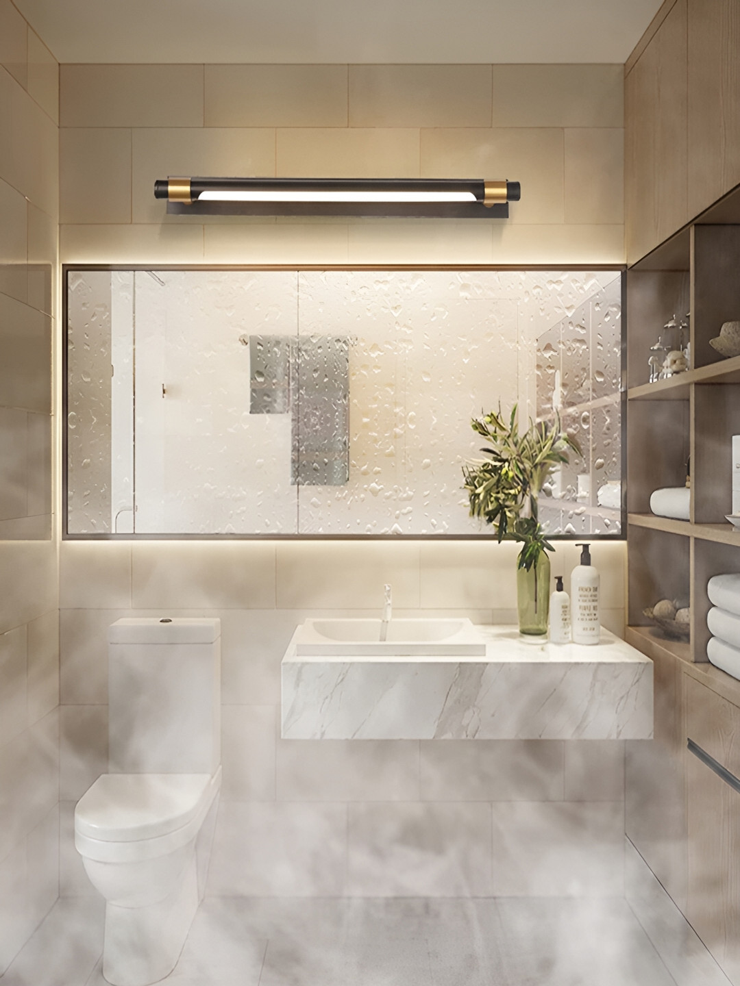 Mufasa Black Aluminium LED Picture Mirror Light Rectangular Wall Lamp