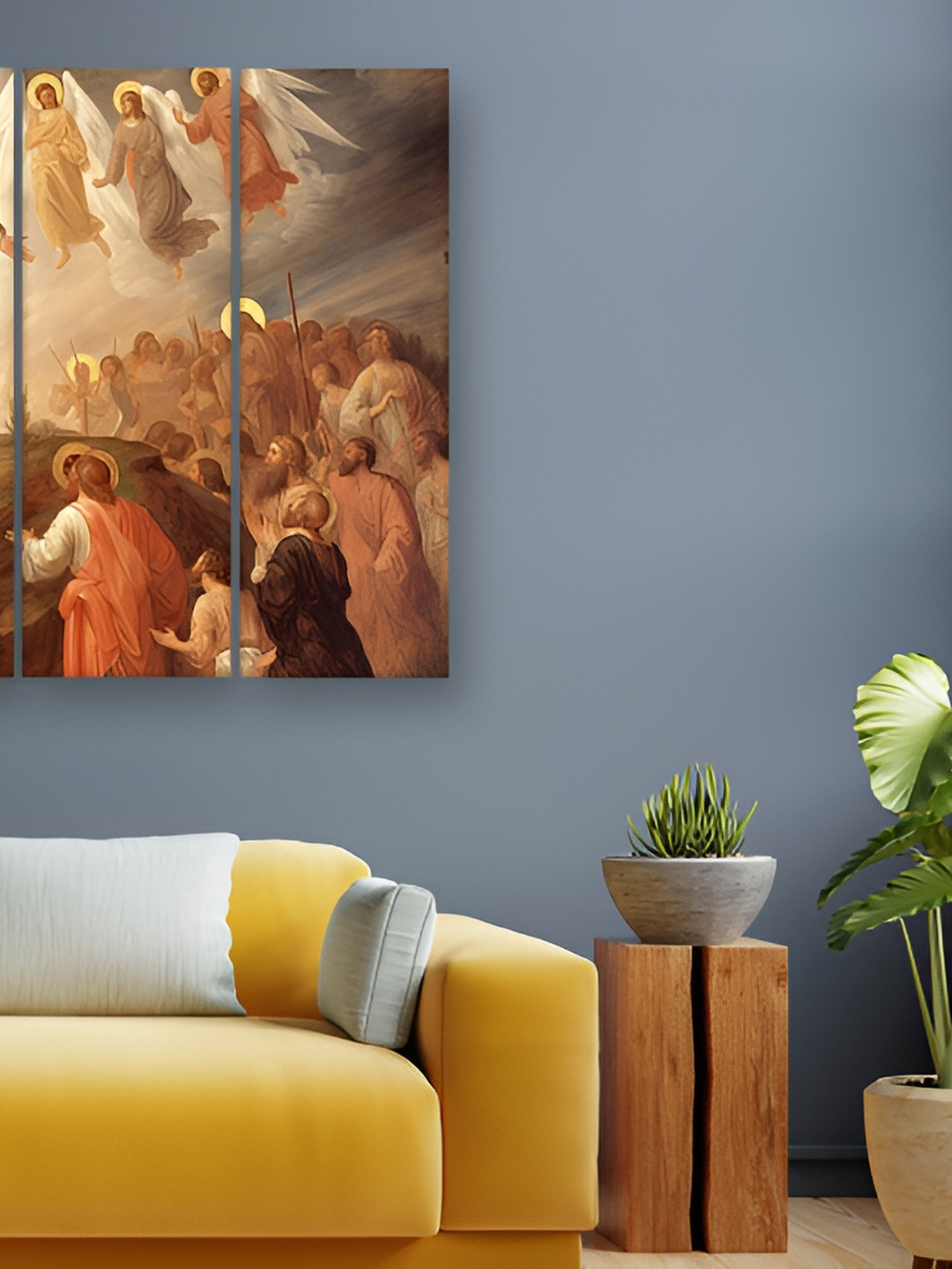 Casperme  Beige & Brown 5 Pieces  Jesus Wooden Wall Arts