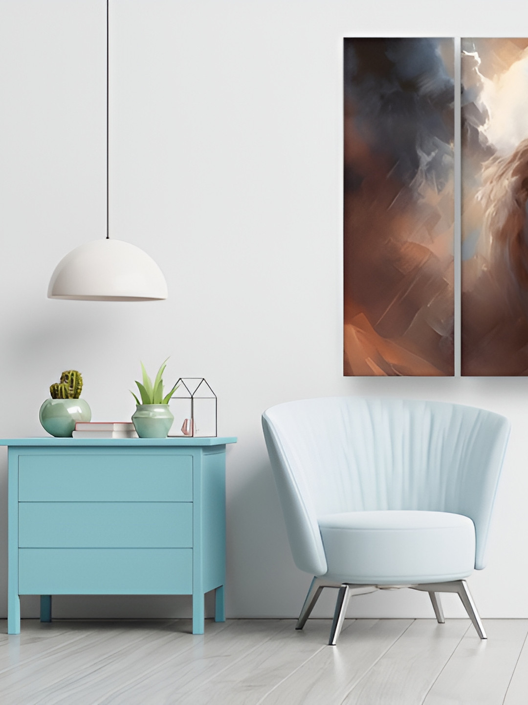 Casperme Jesus Wood 5 Pcs Wall Rectangle Paintings Wall Art - 50 x 30In