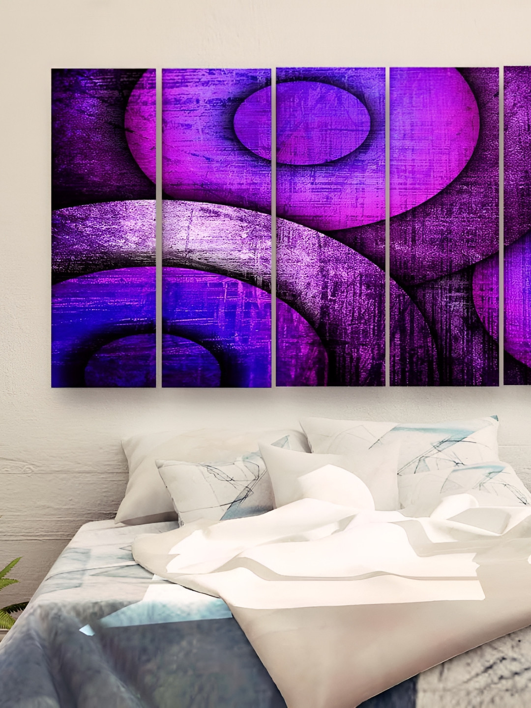 Casperme Abstract Modern Wood 5 Piece Wall Rectangle Paintings Wall Art - 30 x 50 In