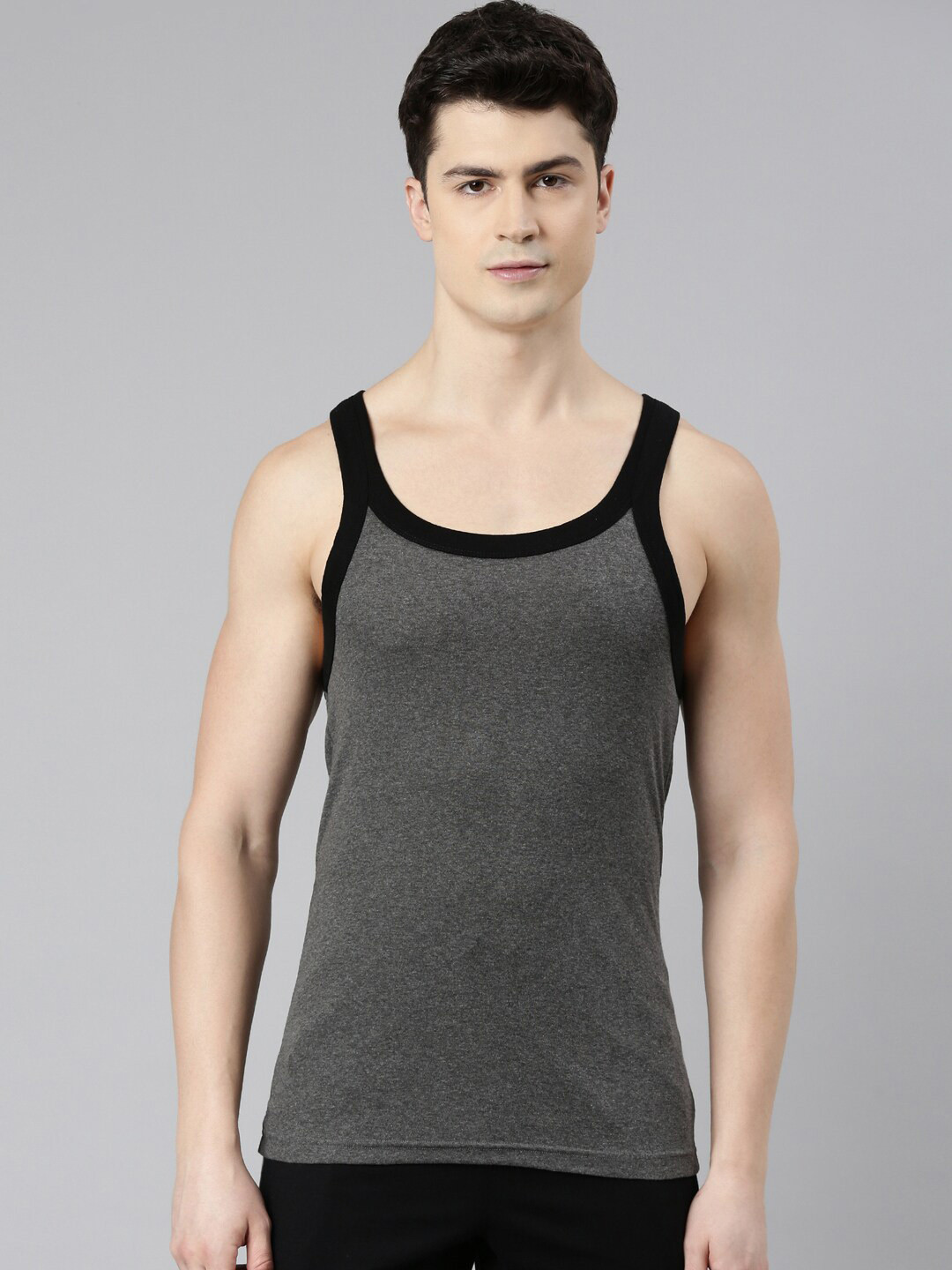 FASO Cotton Tank Innerwear Vests  KA1001-SQ-CHARCOALMEL