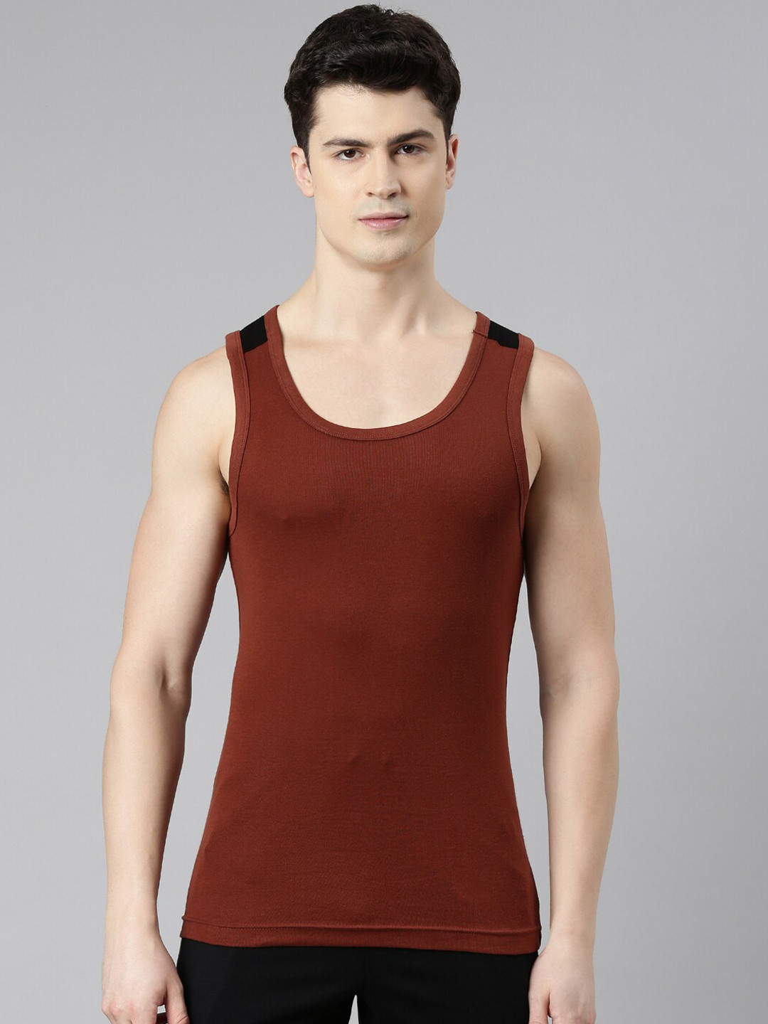 FASO Pure Cotton Innerwear Vests SA3006-SQ-CHERRYMAHOGANY