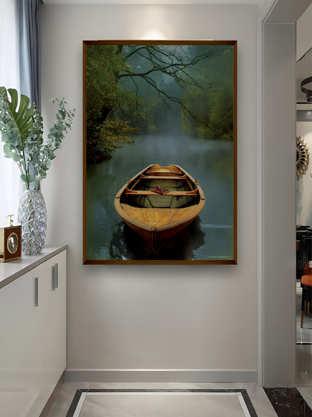 Artsense Old Lake Canvas Wall Rectangle Paintings Wall Art - 30 x 20 In