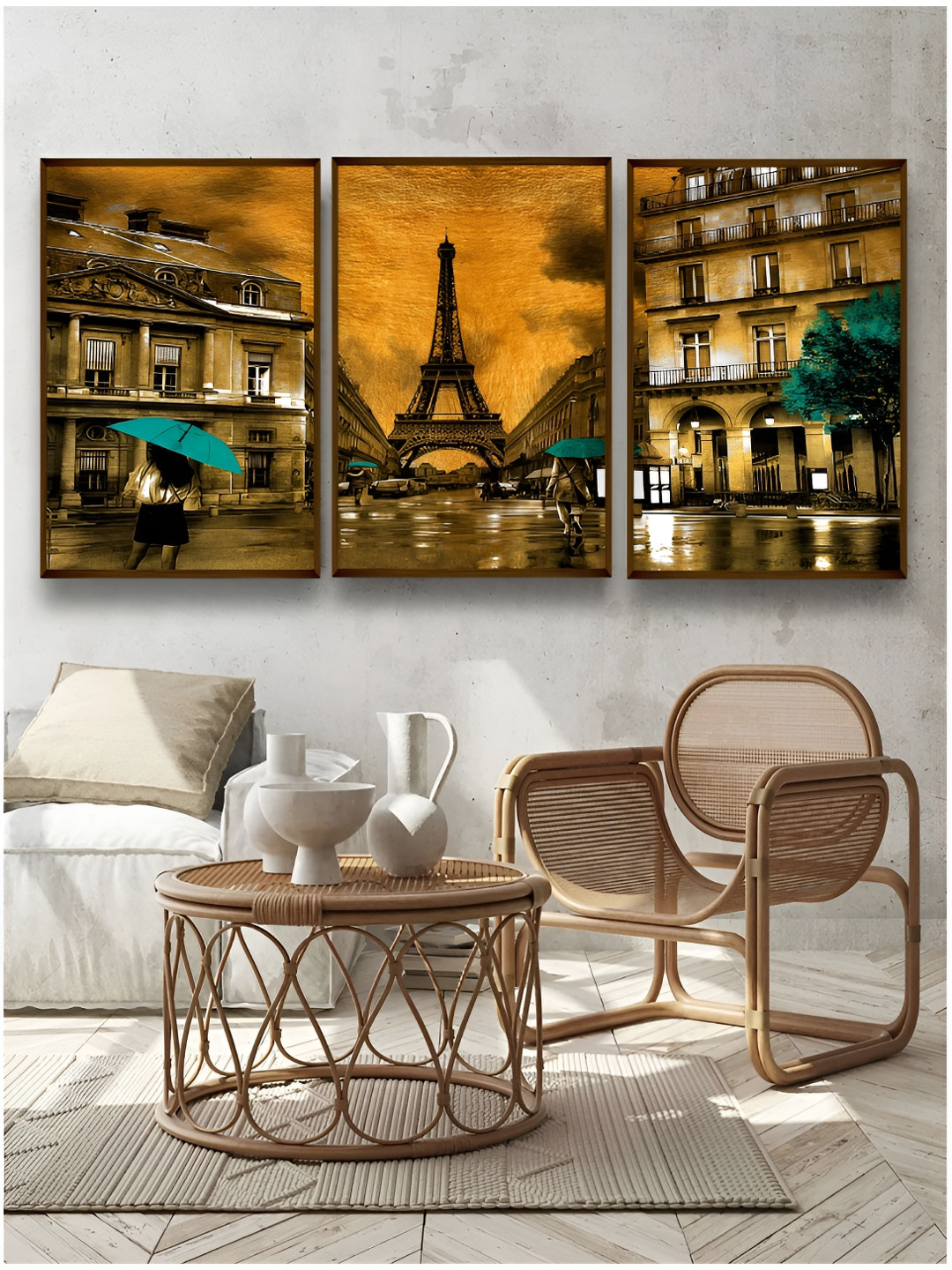 Artsense Canvas 3 Piece Wall Rectangle Paintings Wall Art -30 x 20 In