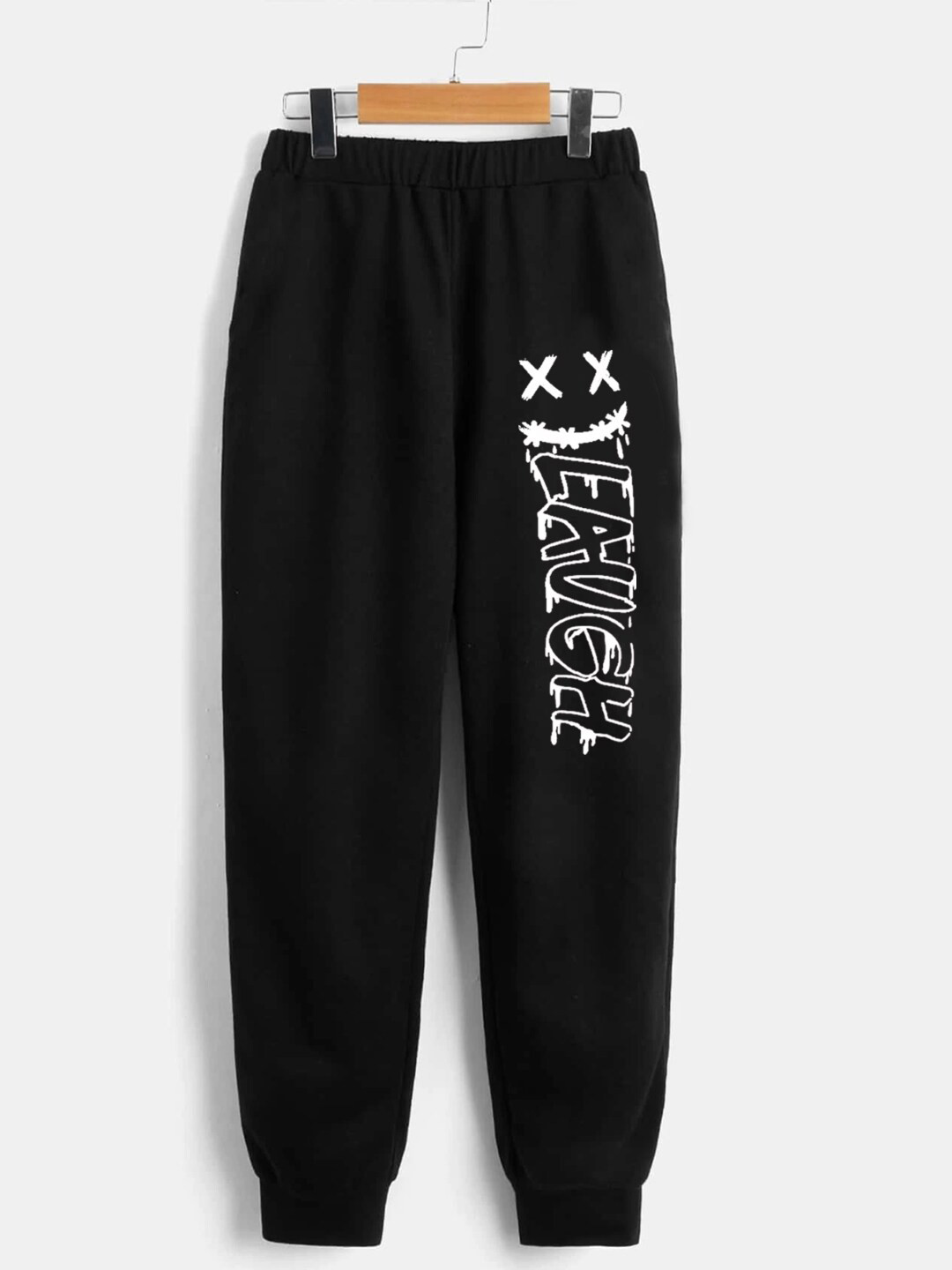 StyleCast Boys Black Printed Regular Fit Mid-Rise Pain Joggers