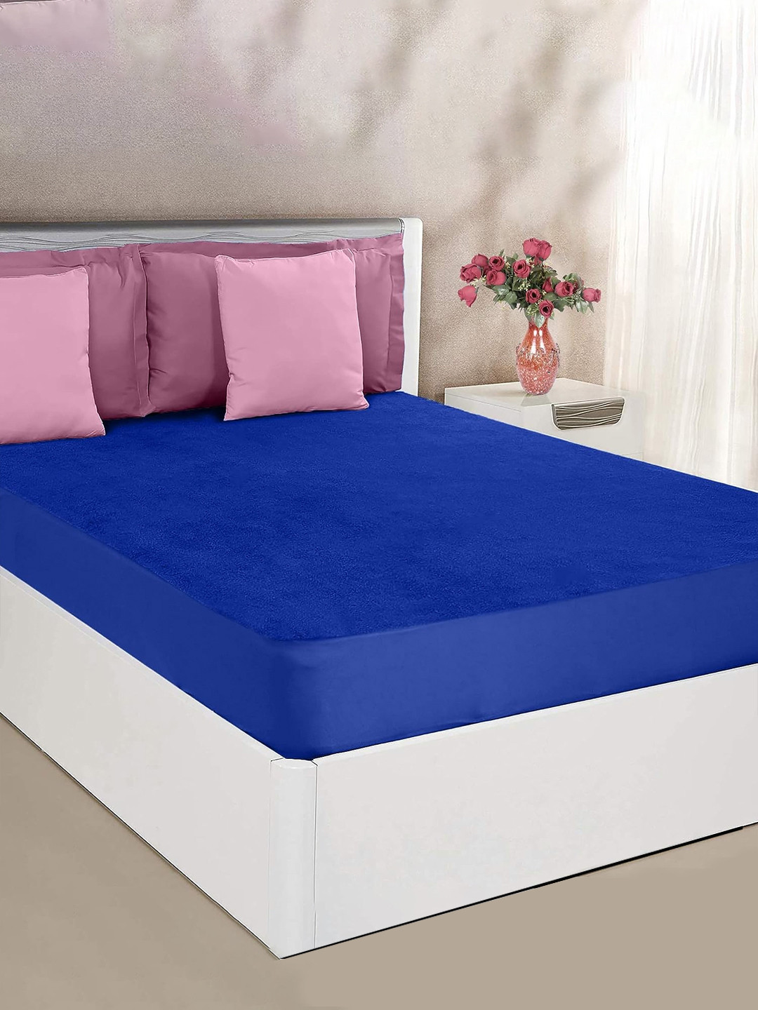 GADDA CO Royal Blue King Bed Soft & Waterproof Mattress Protector