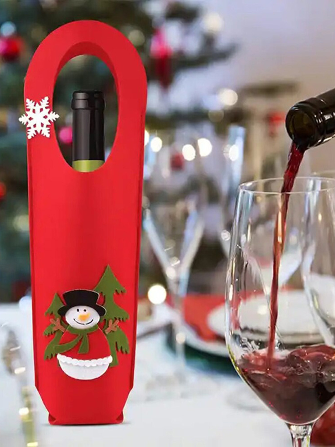 Ascension Red & Green Christmas Wine Bottle Cover