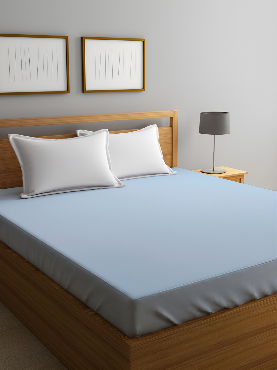 GADDA CO Blue Single Bed Soft & Waterproof Mattress Protector