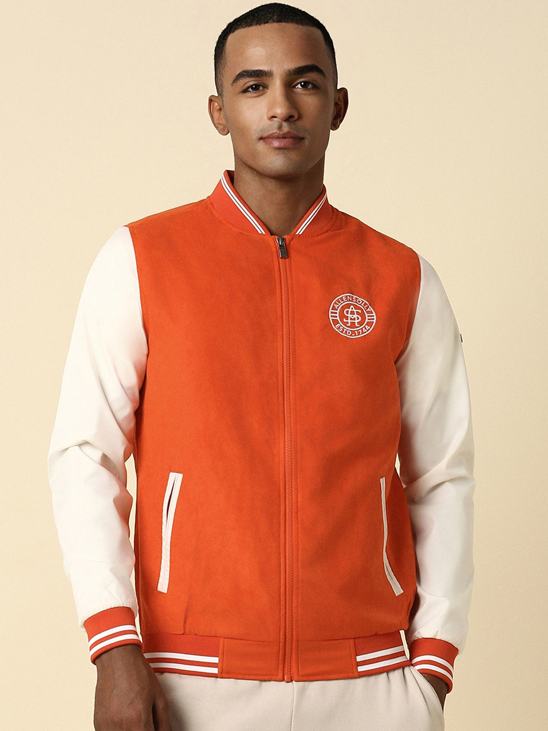 Allen Solly Colourblocked Varsity Jacket