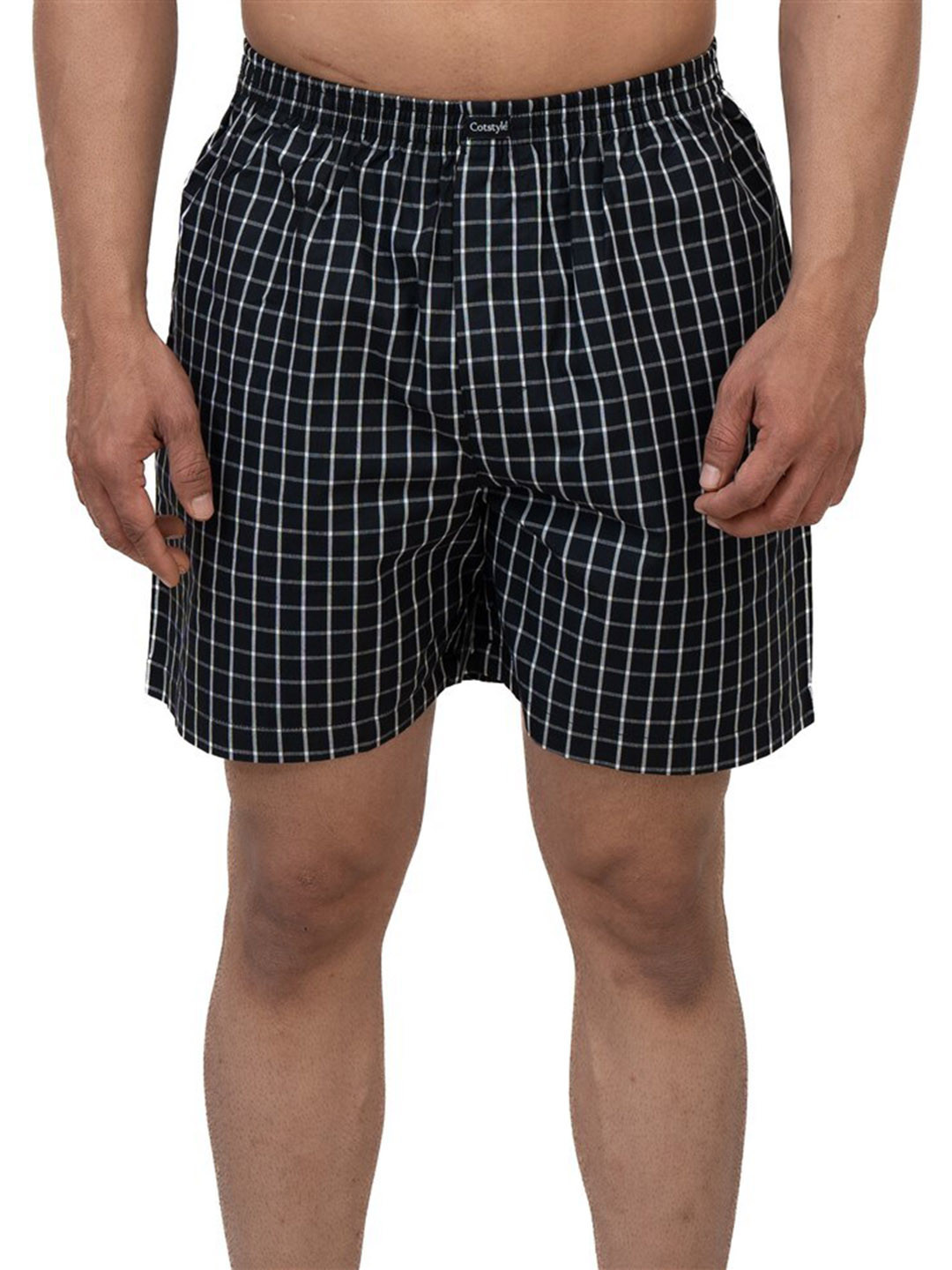 Cotstyle Checked Pure Cotton Boxer Bxr_1001_Black-S