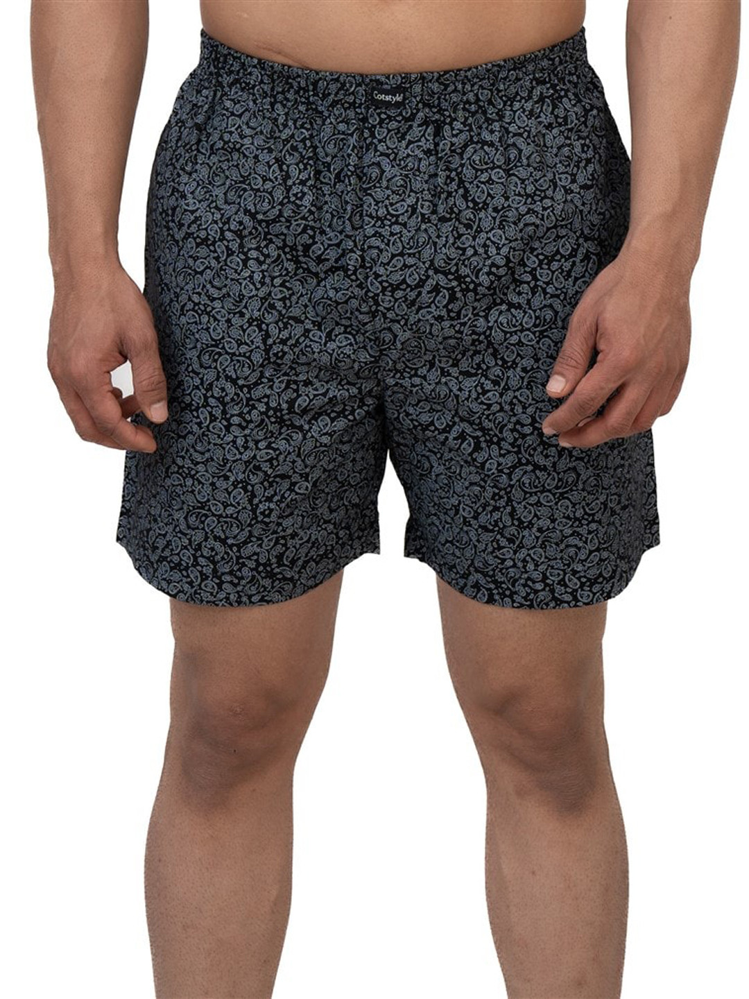 Cotstyle Printed Pure Cotton Boxer Bxr_1026_Black-S