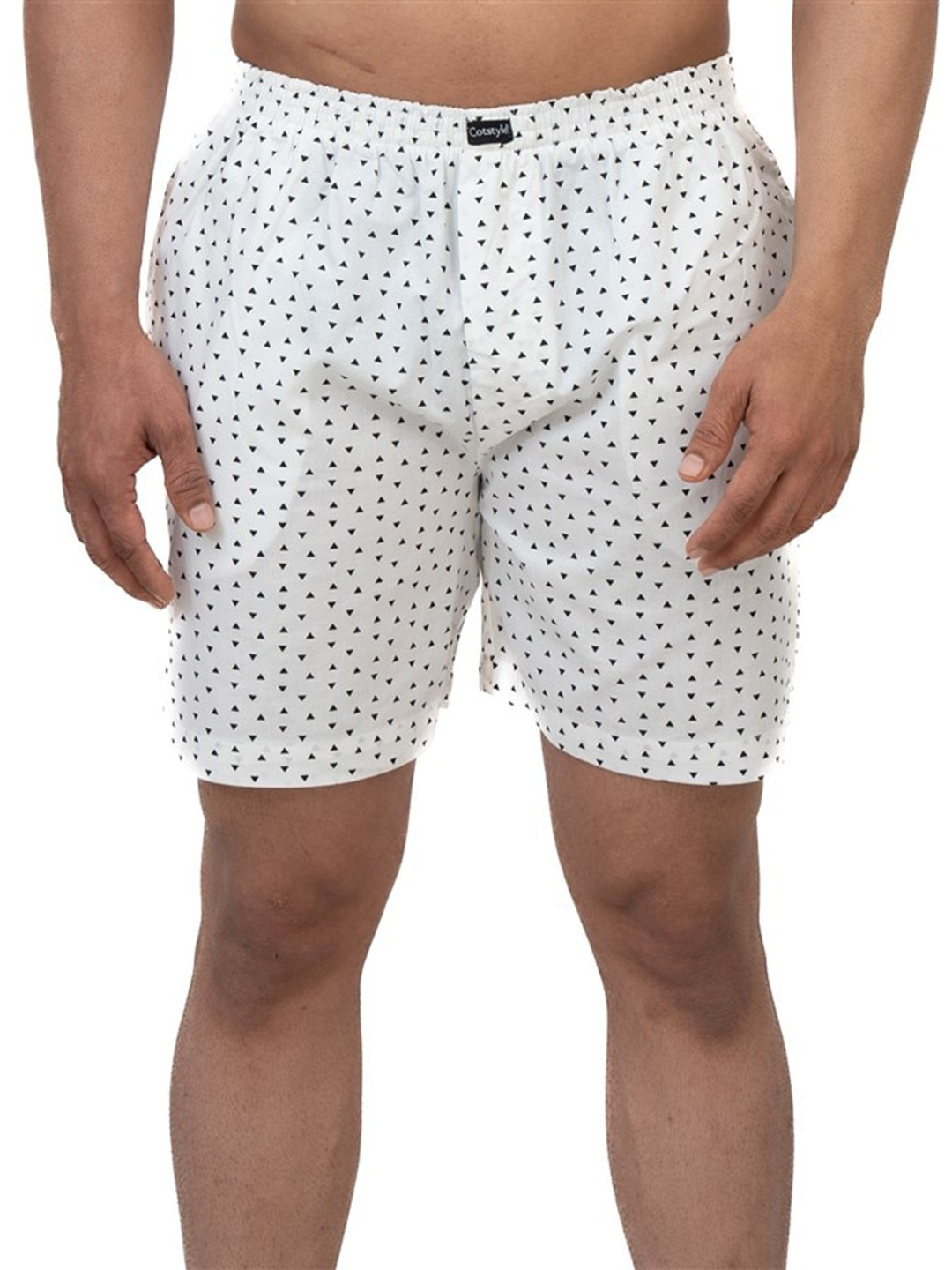 Cotstyle Printed Cotton Boxer Bxr_1006_White-S