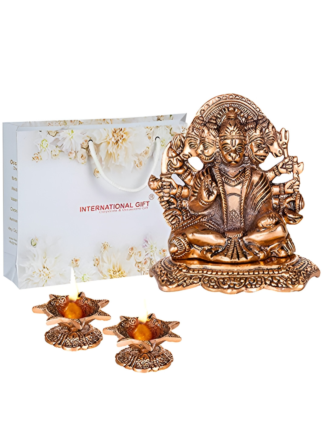 INTERNATIONAL GIFT Copper Toned 3 Pieces Brass Home Gift Set