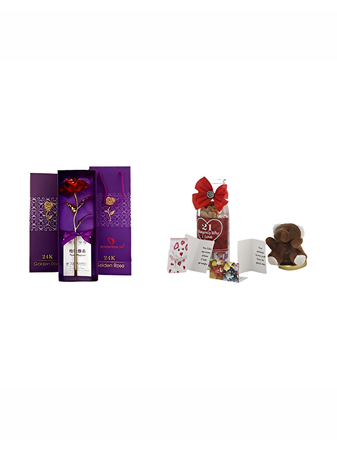 INTERNATIONAL GIFT Gold Toned Rose Flower Gift Sets
