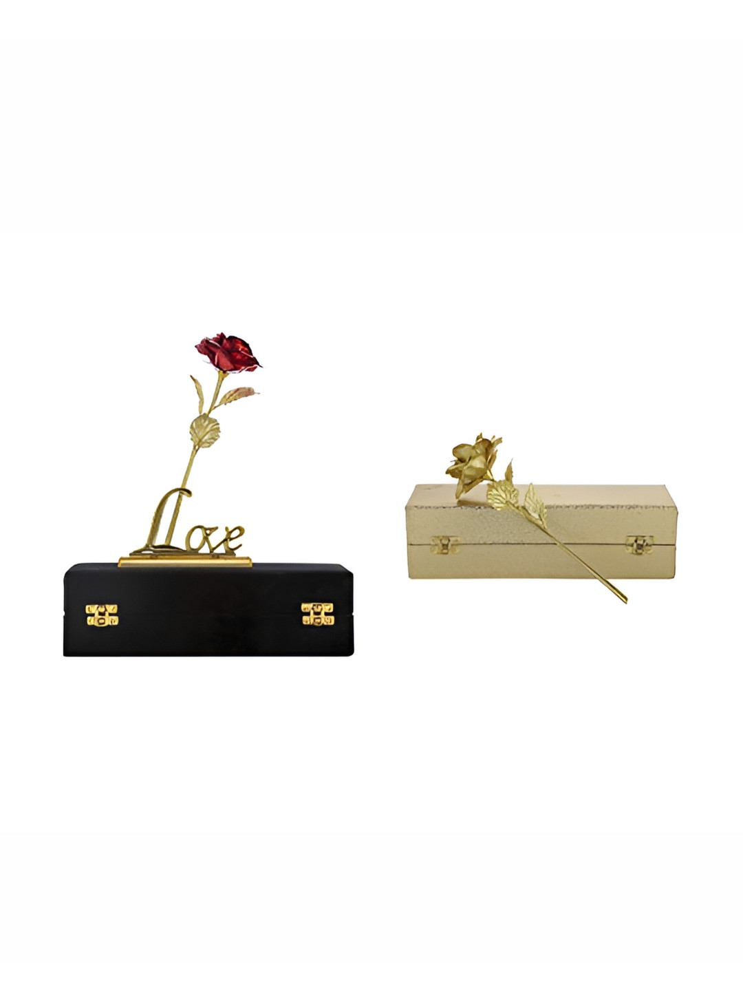 INTERNATIONAL GIFT Red and Goldtoned 2 Pieces Rose With Love Stand And Rose Flower