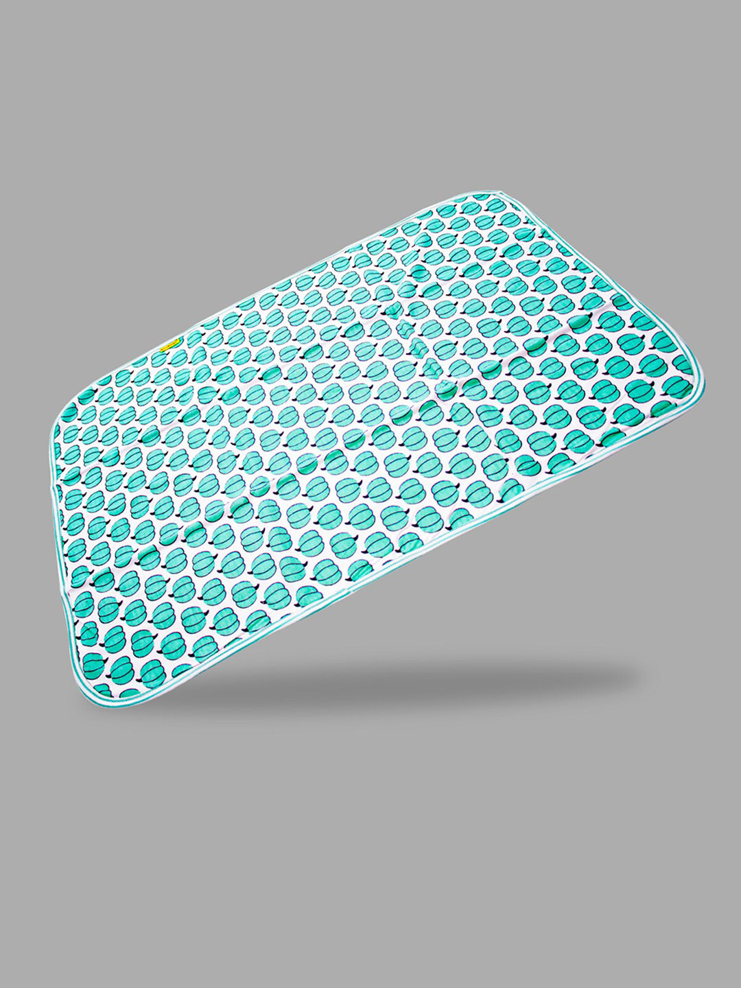 Born Babies Green & White Printed Pure Cotton 210 GSM Infants Bath Towel