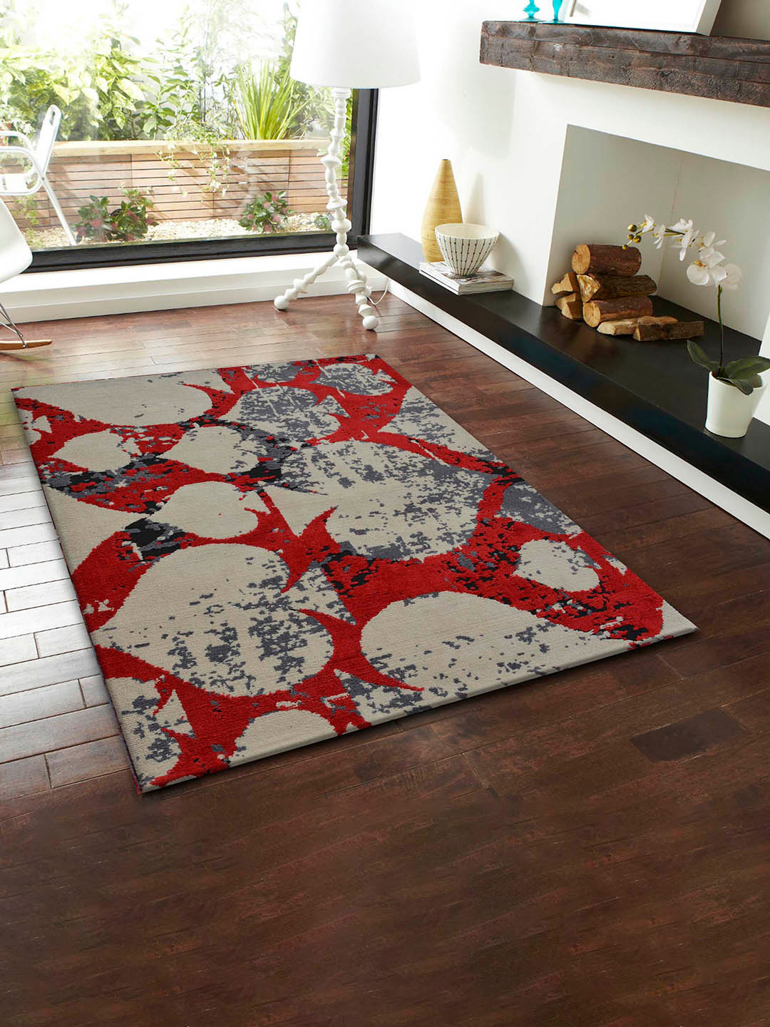 PRESTO Red Abstract Rectangular Carpets