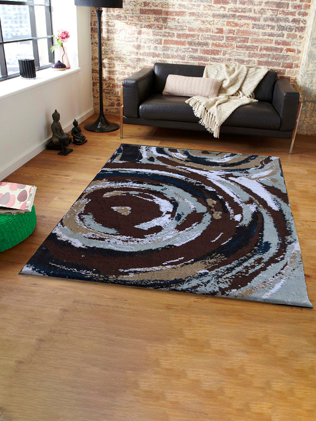 PRESTO Brown & Grey Geometric Contemporary No Shredding Carpet