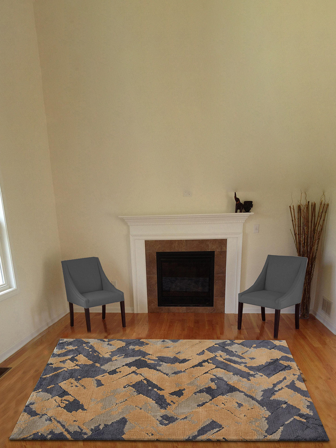 PRESTO Brown & Grey Abstract Contemporary No Shredding Carpet