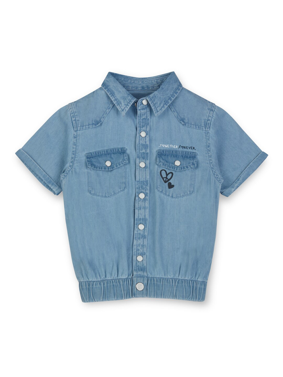 Gini and Jony Girls Cotton Denim Shirt Style Top