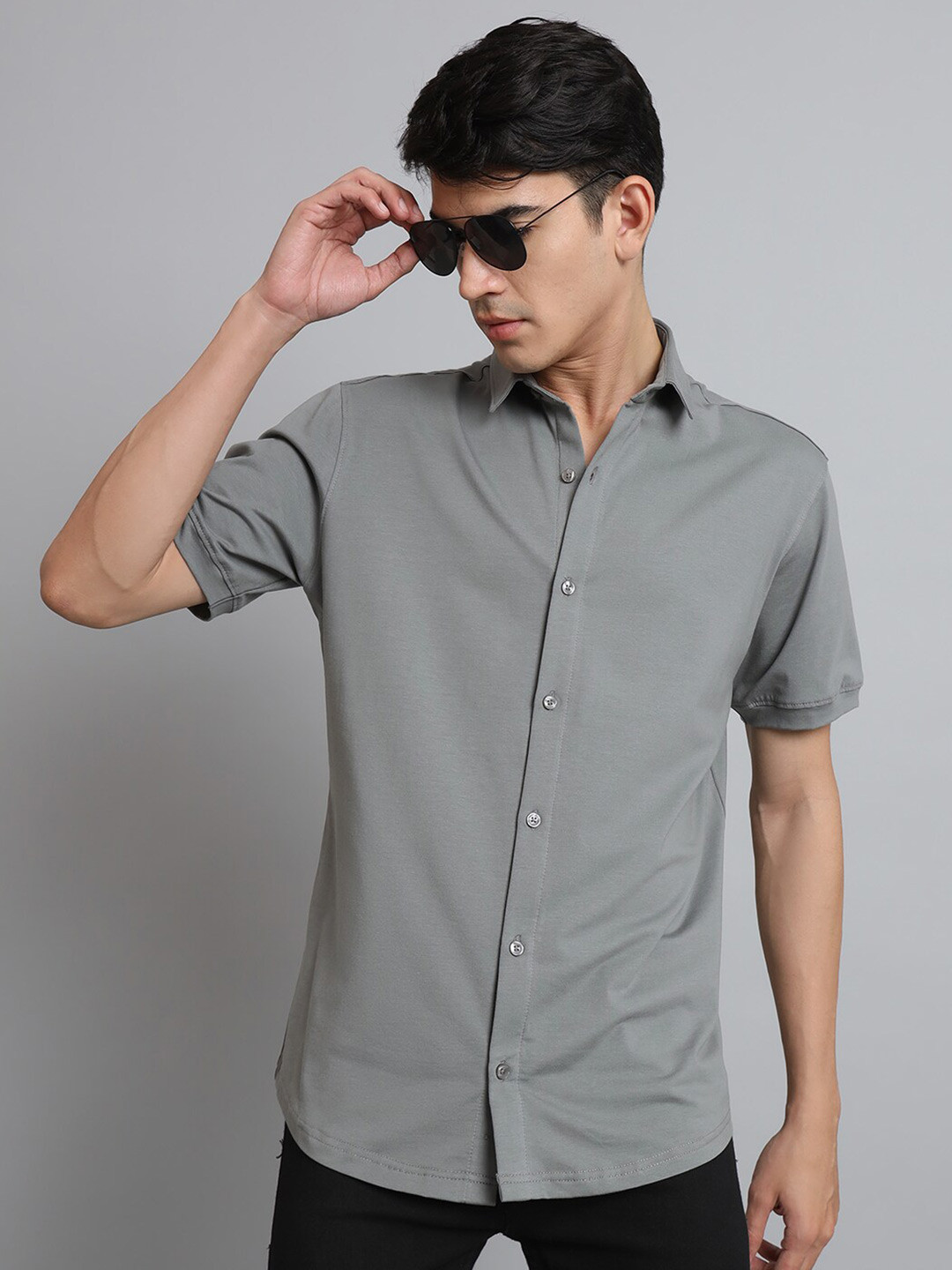 WEARDUDS Premium Slim Fit Short Sleeves Casual Shirt