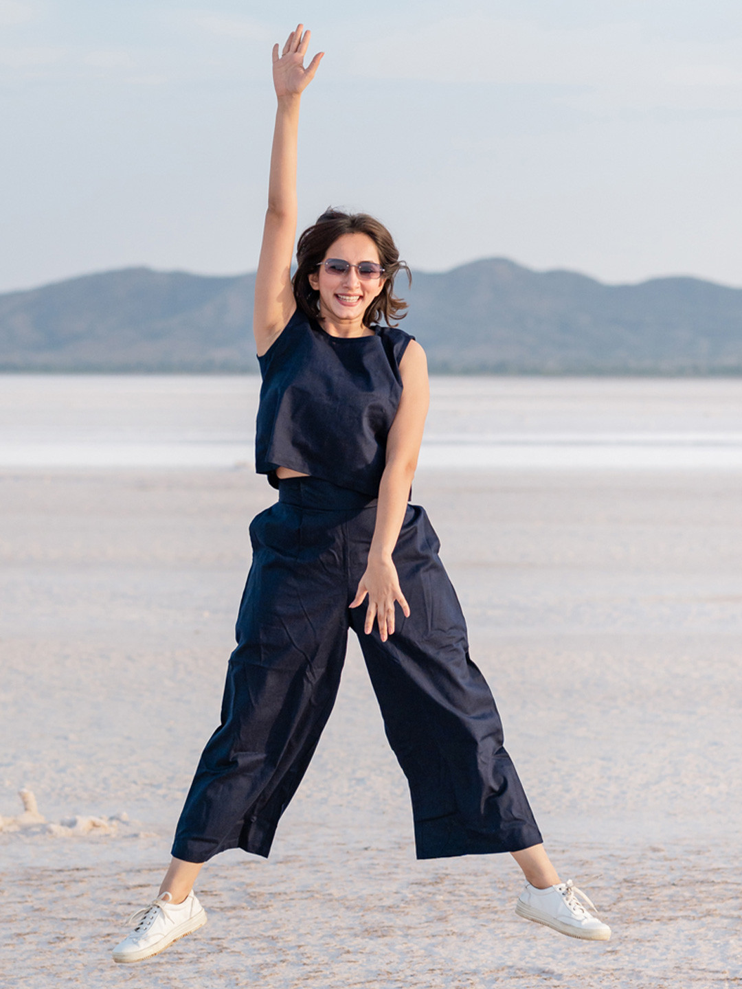 Babli Round Neck Pure Cotton Top With Palazzo Co-Ords