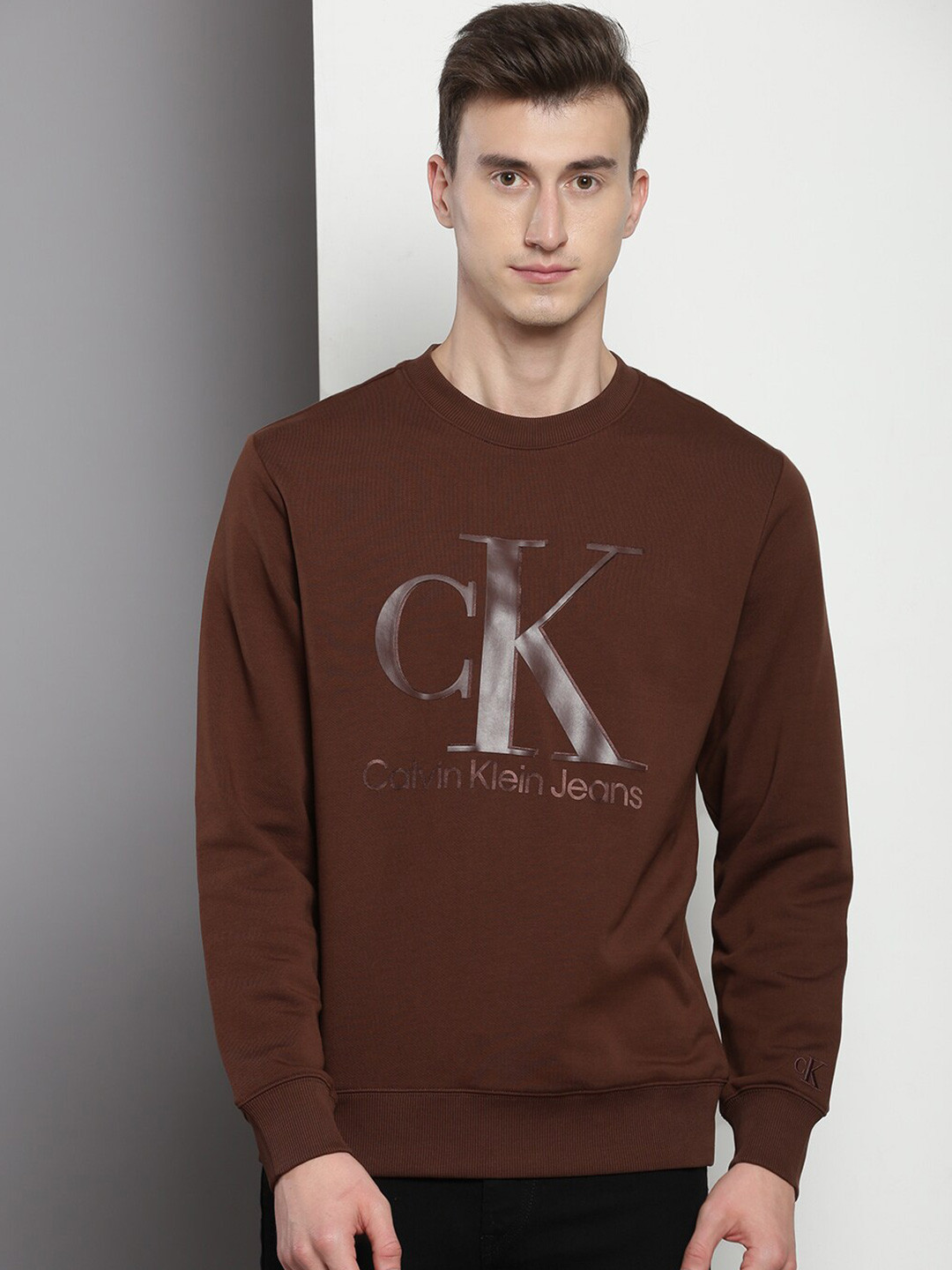 Calvin Klein Typography Printed Cotton Pullover