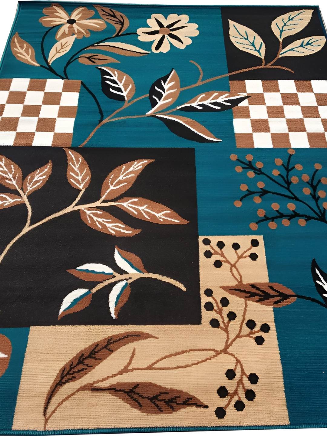 Asad Emporium Rugs Blue Floral Anti Skid Carpet