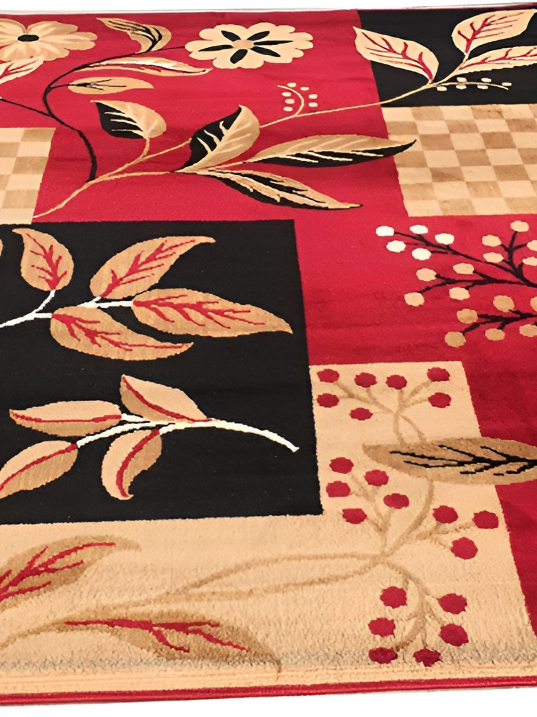 Asad Emporium Rugs Red Floral Anti Skid Carpet