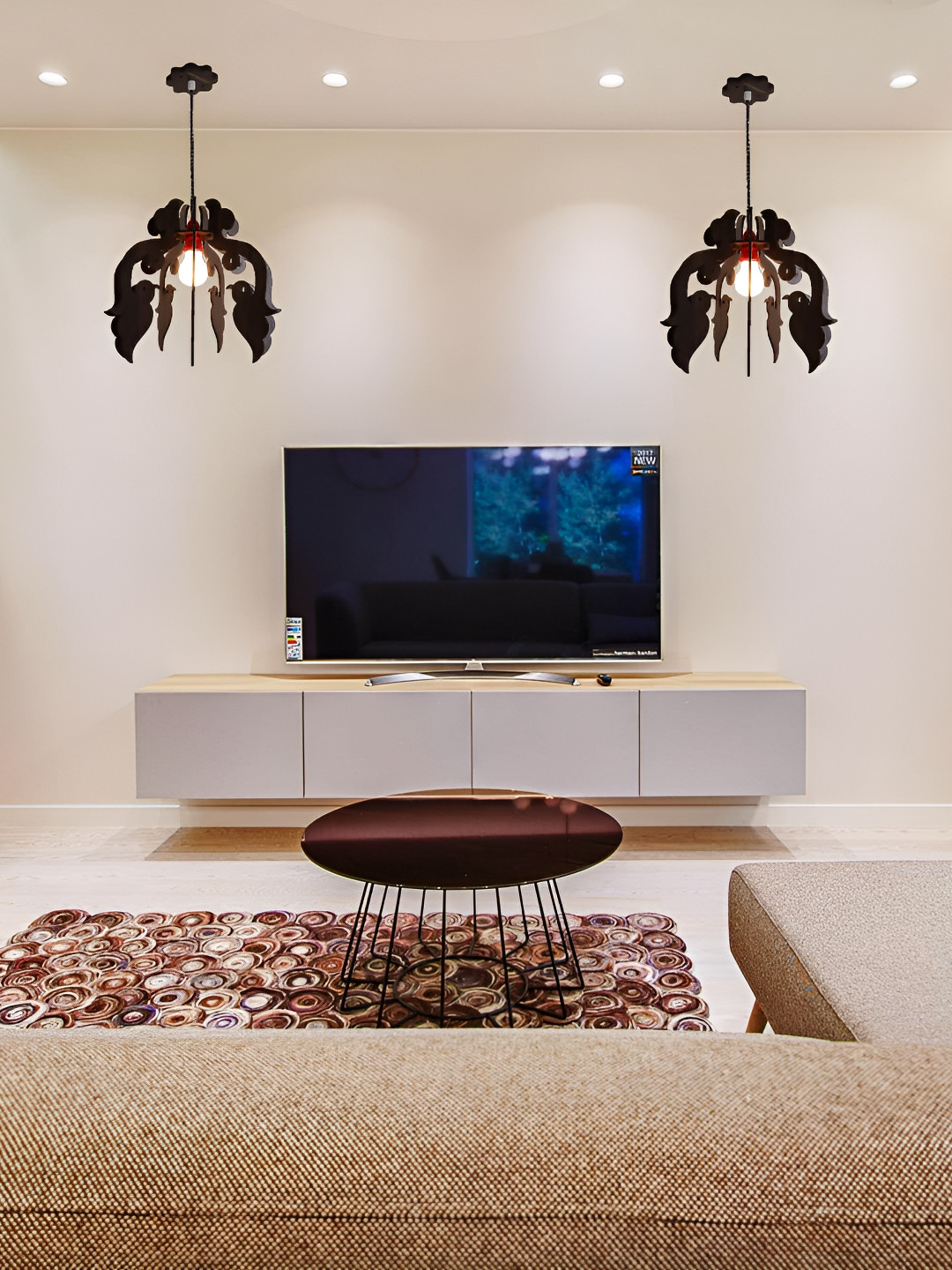 US DZIRE Brown Textured Traditional Ceiling Lamp