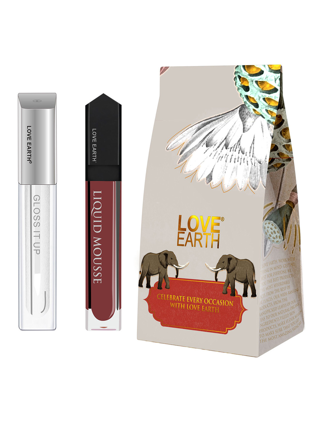 LOVE EARTH Liquid Mousse Matte Lipstick Festive Combo 6 ml & Gloss It Up Lip Gloss 3ml
