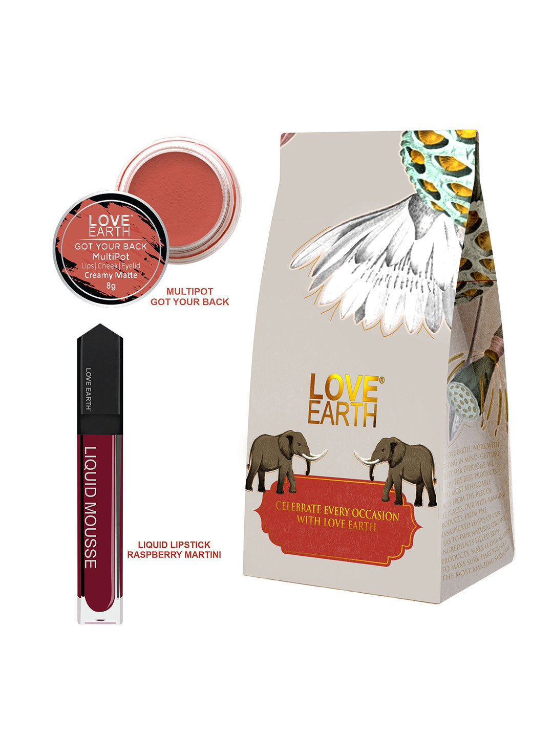 LOVE EARTH Liquid Mousse Matte Lipstick Festive Combo 6 ml + Got Your Back  8 g