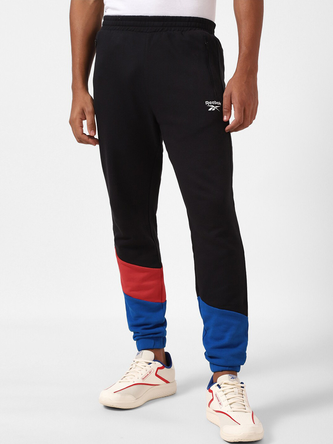 Reebok Men Colourblocked Wce Dc Pure Cotton Joggers