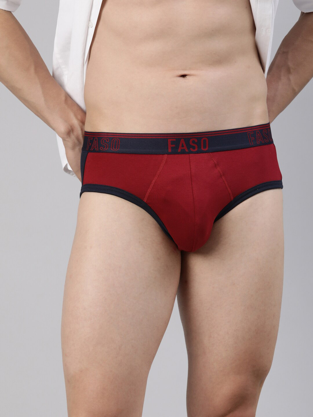 FASO Men Cotton Basic Briefs FA1505-SQ-INKBLU