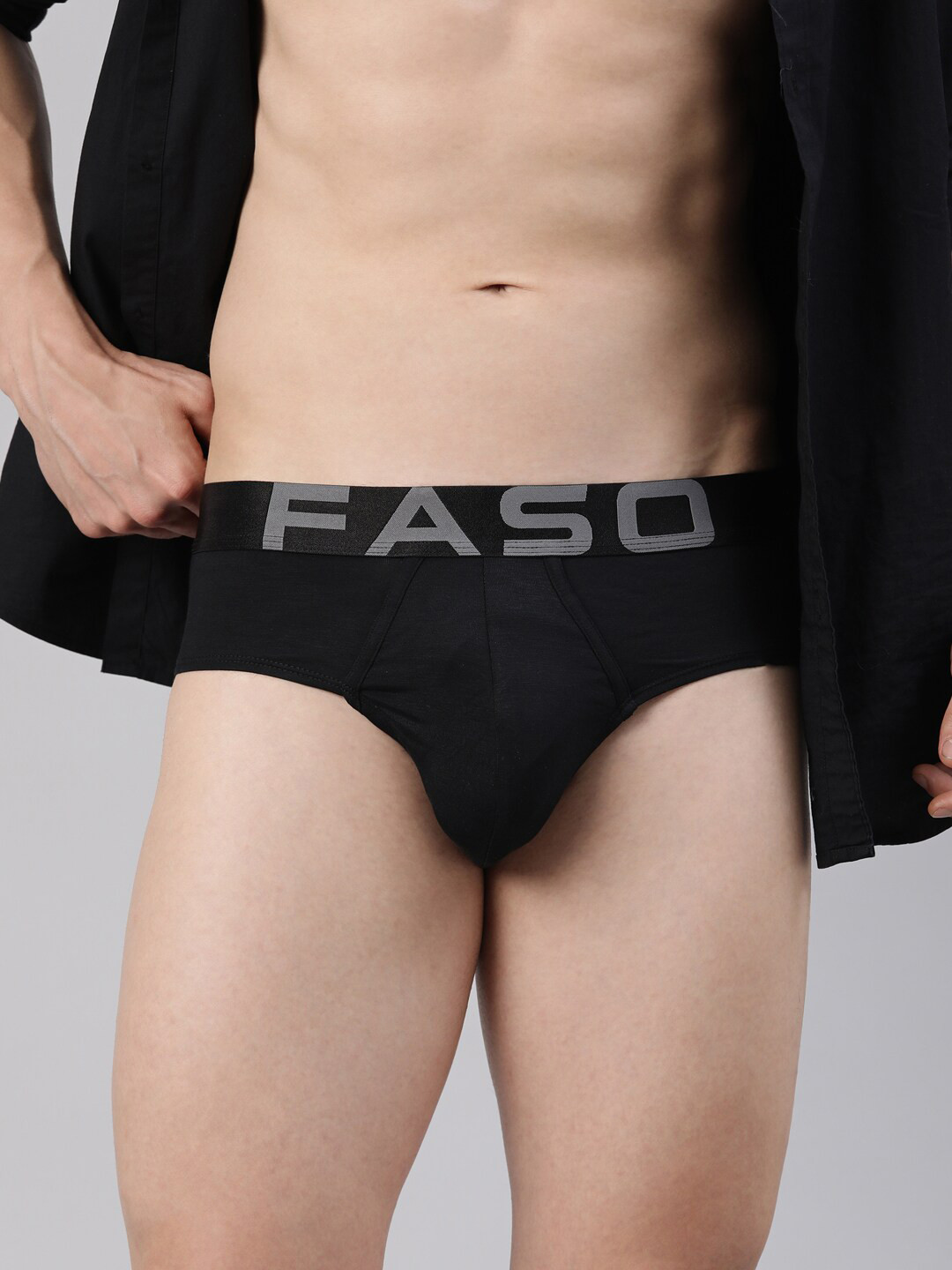 FASO Mid-Rise Modal Cotton Briefs FA3014-SQ-BLACK