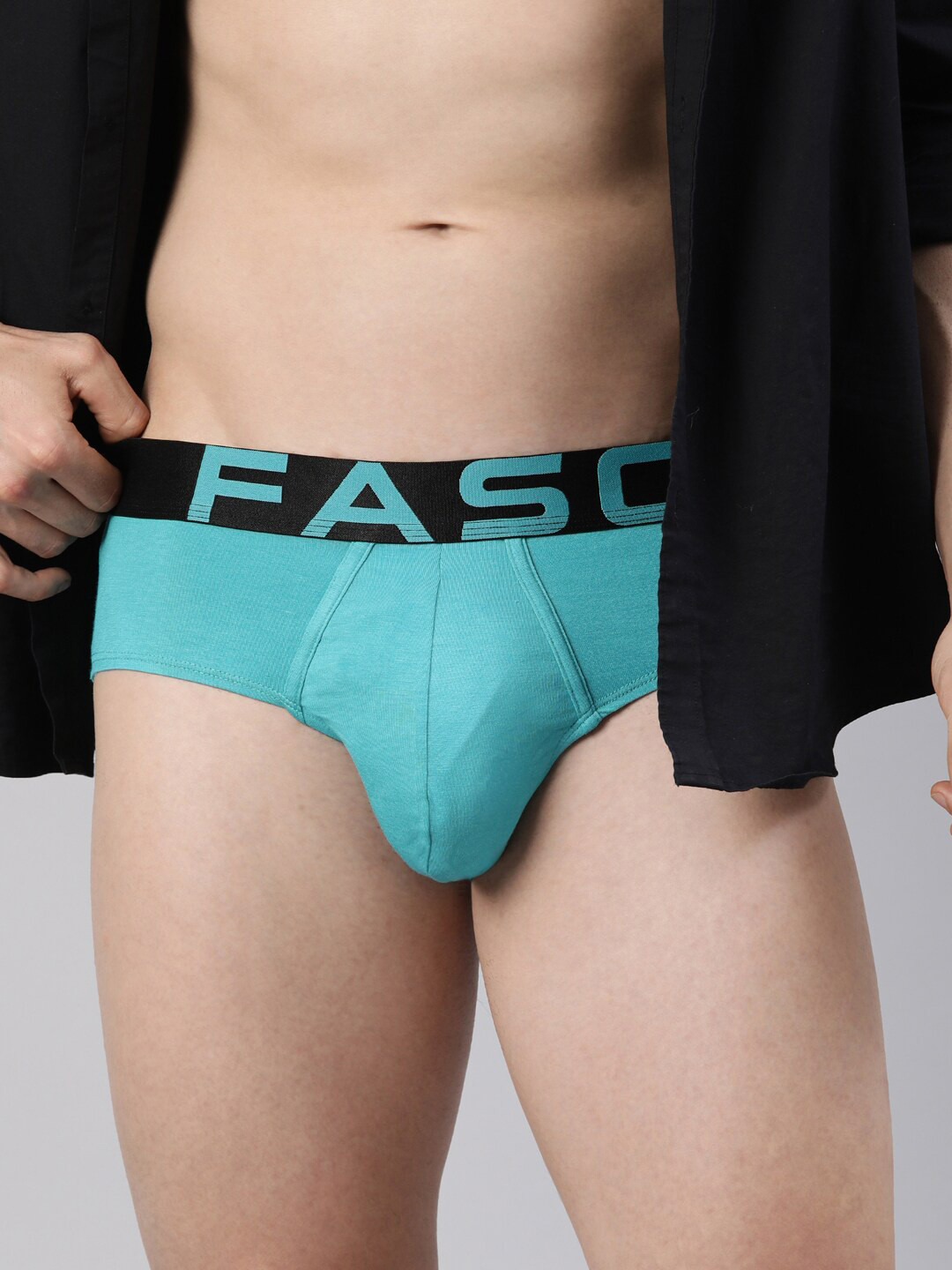 FASO Mid Rise Premium Super Stretch Label Free Basic Briefs FA3014-SQ-TEALGREEN