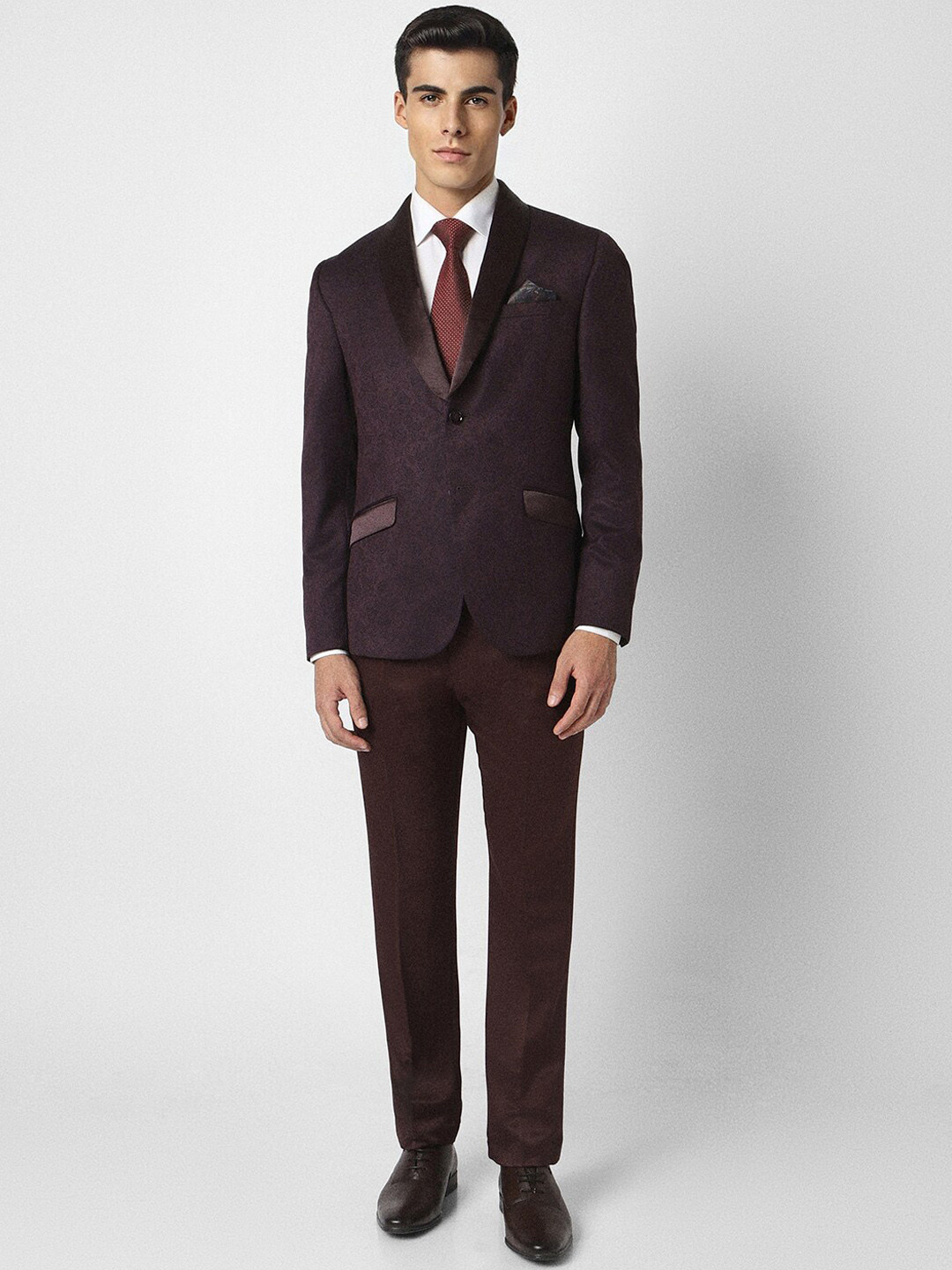 Van Heusen  Men Two Piece Printed Single-Breasted Skinny Fit Partywear Suit