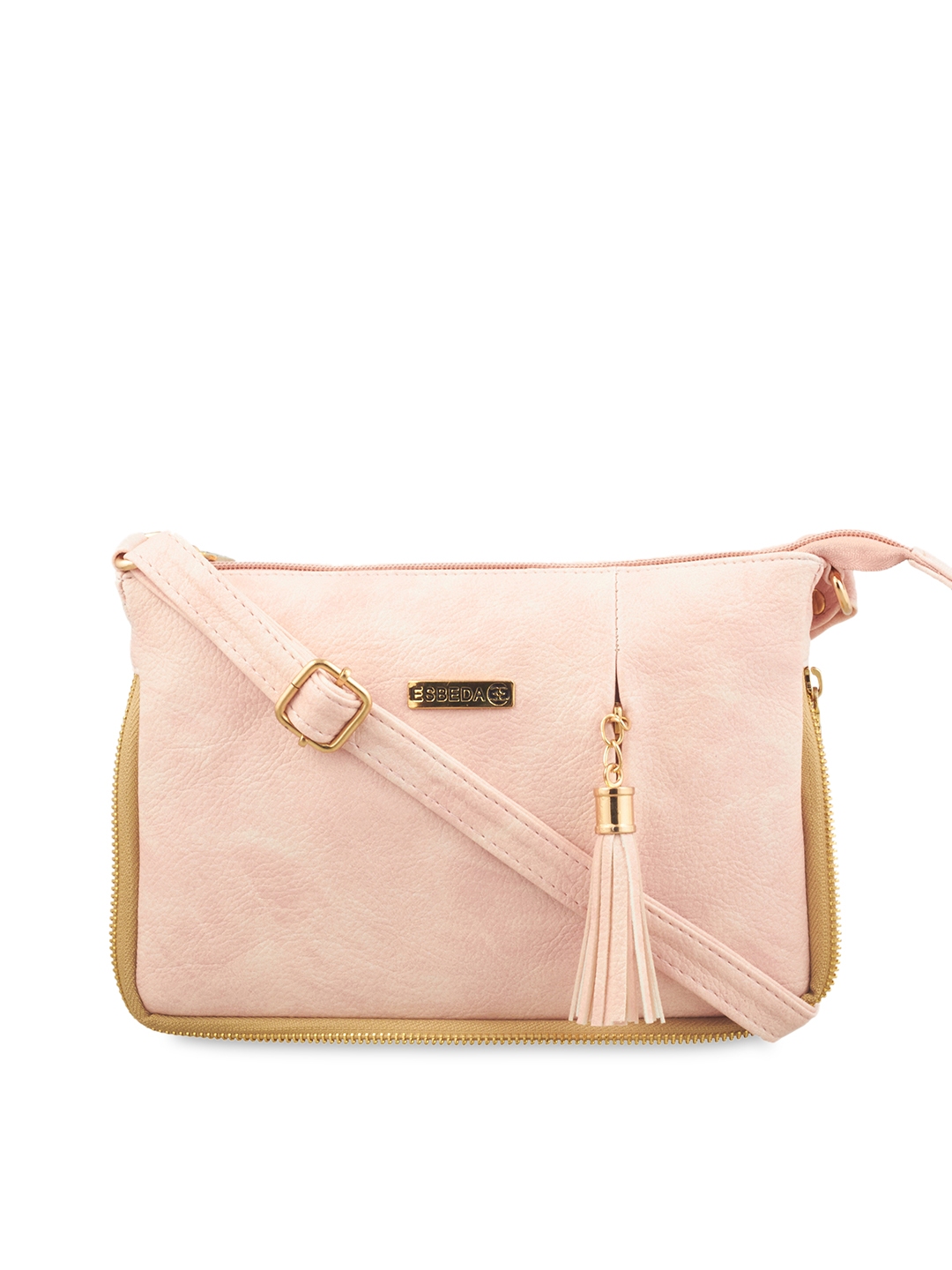 ESBEDA Pink Sling Bag Hotty Plain Slingbag Letter J Rose Gold - Price in  India