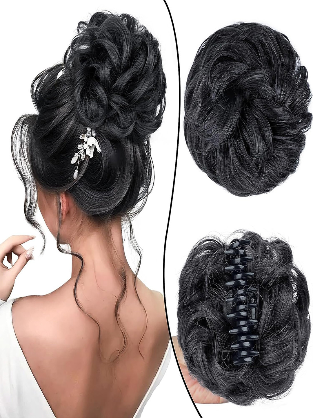 CHRONEX Claw Messy Bun Hair Extension - Black