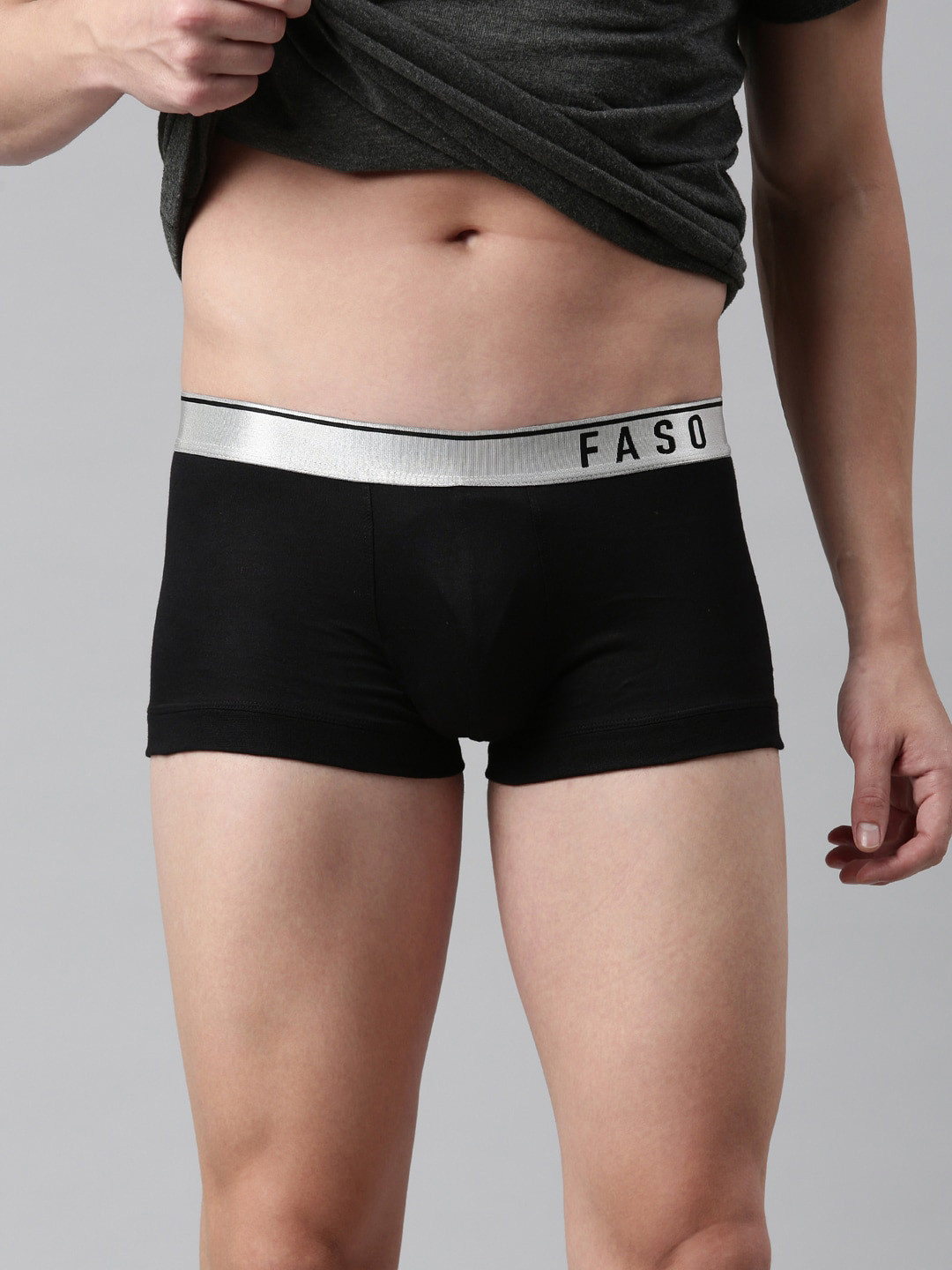 FASO Printed Modal Trunk FS3005-SQ-BLACK