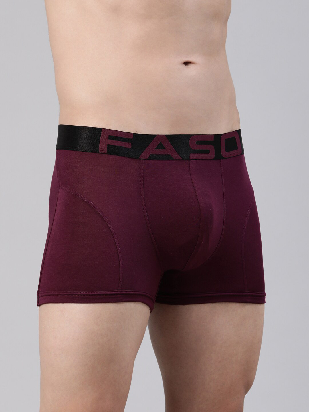 FASO Brand Logo Printed Modal Trunk FA3017-SQ-BURGUNDY