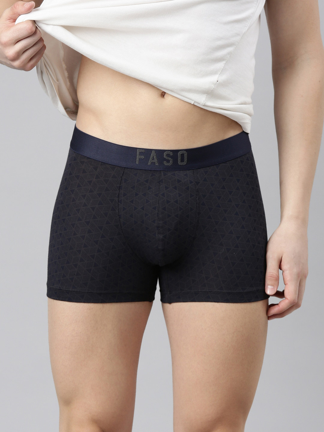 FASO Printed Comfortable Organic Cotton Trunk FS2009-SQ-CHARCOALART