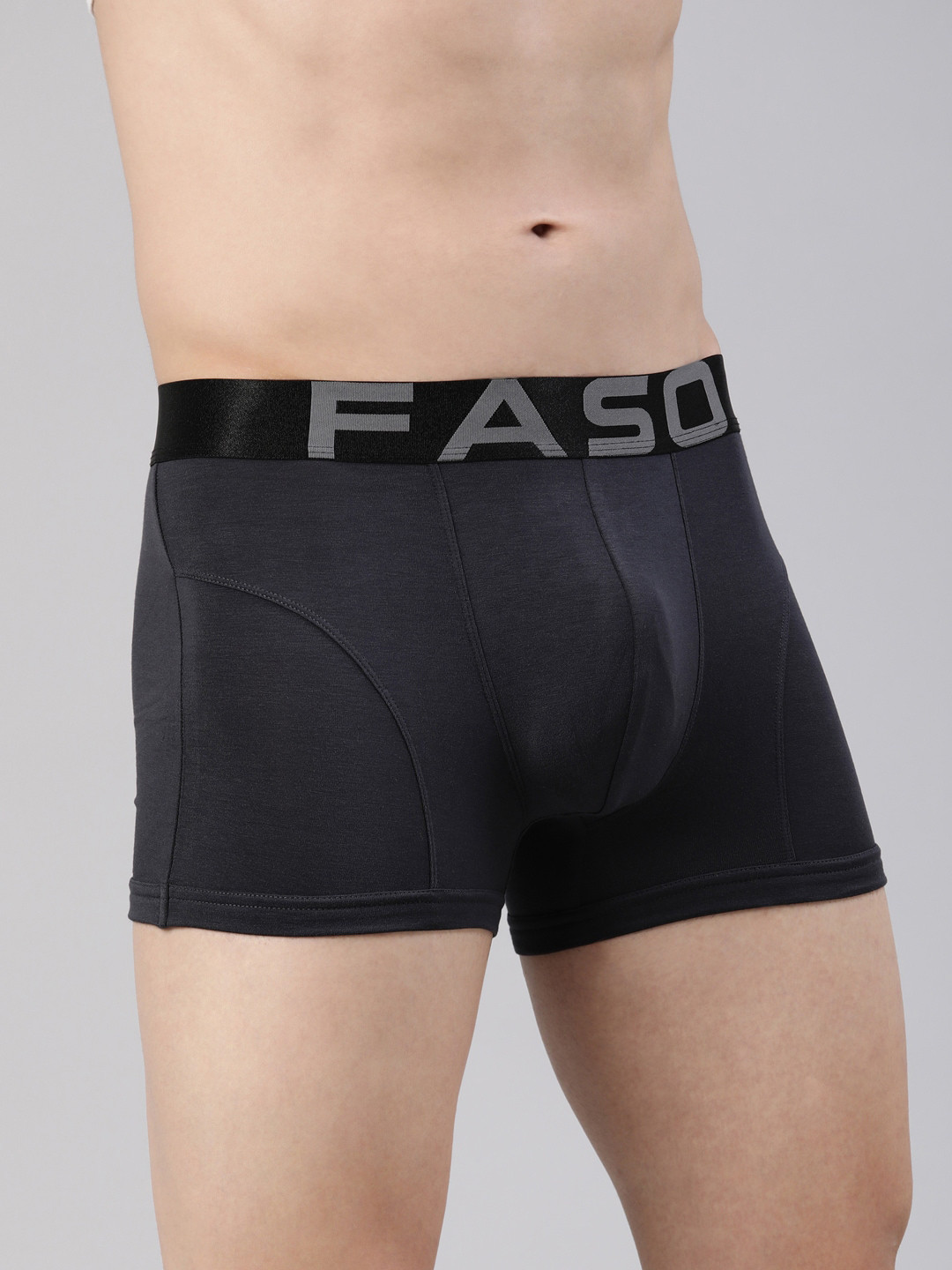 FASO Men Cotton Breathability Trunks FA3017-SQ-BLUEGRAPHITE