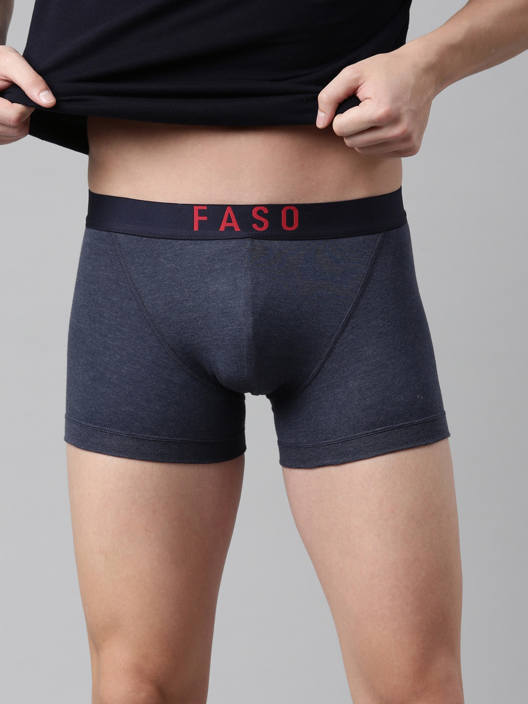 FASO Printed Organic Cotton Trunks FS2006-SQ-NAVYMARL